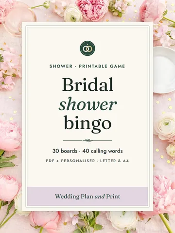 Bridal shower bingo cover
