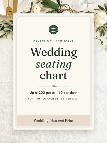 Seating chart cover