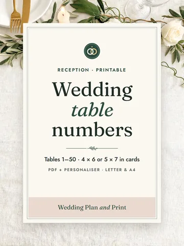 Table numbers cover