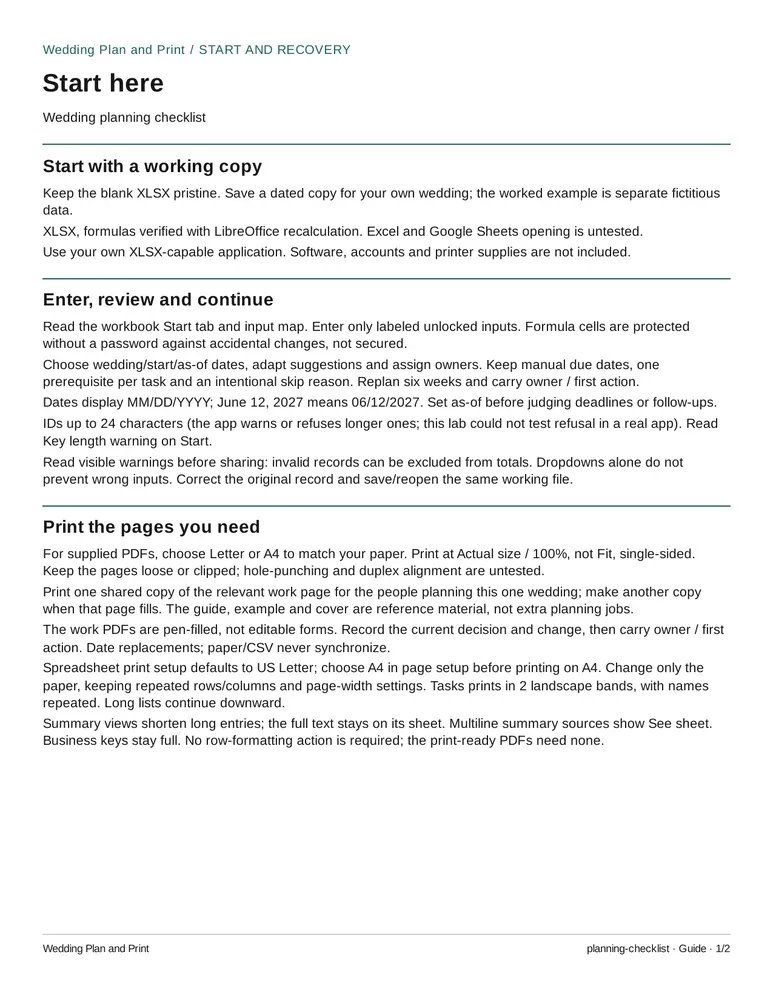 Wedding planning checklist: How-to guide, page 1