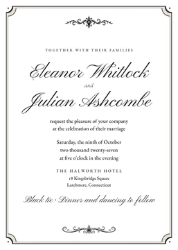 Copperplate wedding invitation