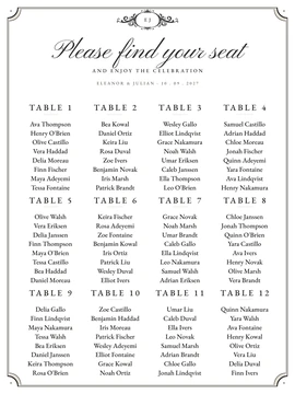 Copperplate seating chart