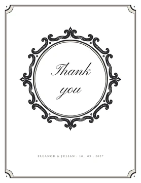 Copperplate thank-you card