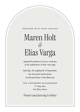 Meridian wedding invitation