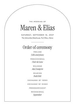 Meridian ceremony program