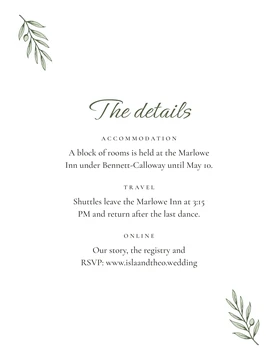 Details Card, Olive Grove