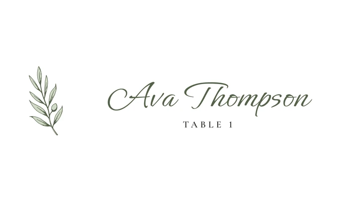 Place & Escort Cards in the Olive Grove design