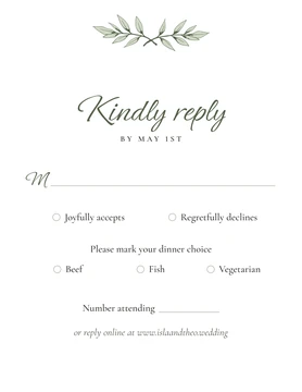 RSVP Card, Olive Grove