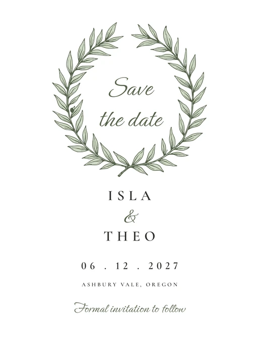 Save the Date in the Olive Grove design