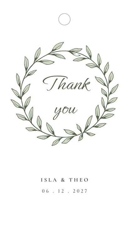 Favor Tags & Bottle Labels: favor tag in the Olive Grove design