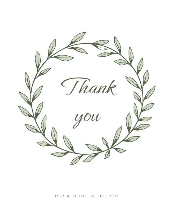 Thank-You Card in the Olive Grove design
