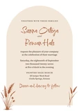 Wild Pampas wedding invitation