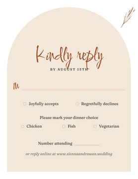 Wild Pampas RSVP card