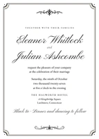 Copperplate invitation in the Black tie palette