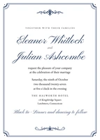 Copperplate invitation in the Navy palette