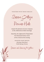 Wild Pampas invitation in the Desert rose palette