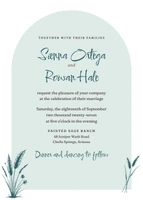 Wild Pampas invitation in the Desert teal palette