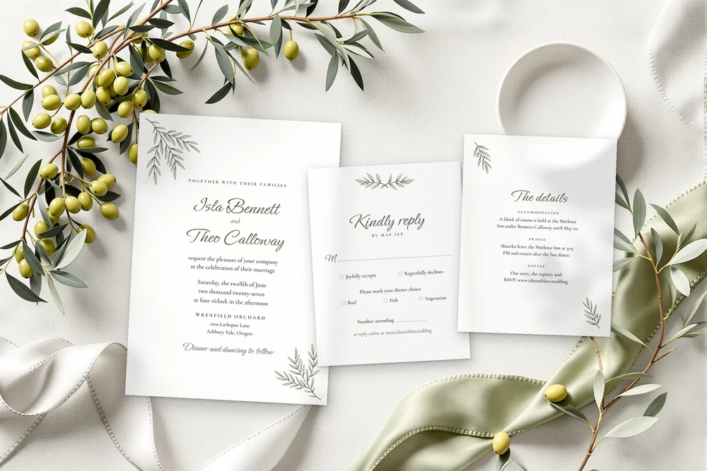 Olive Grove invitation suite
